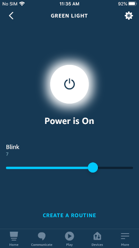 Device named &ldquo;Green Light&rdquo; listed in your Alexa App